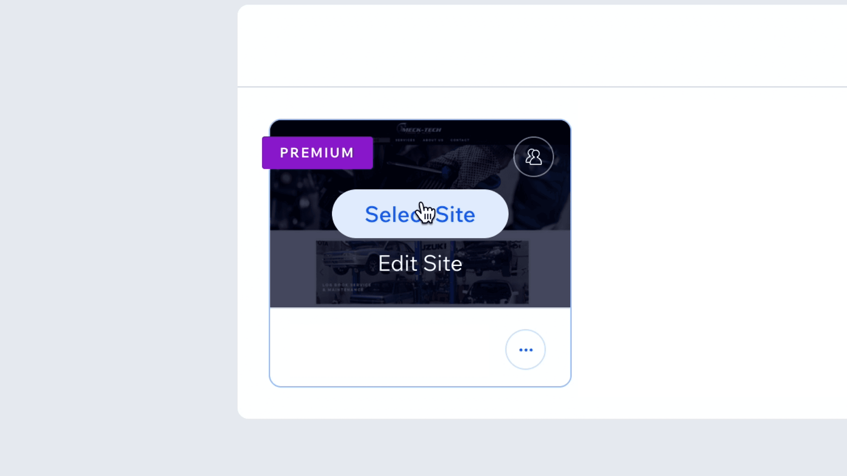 Select your Wix site